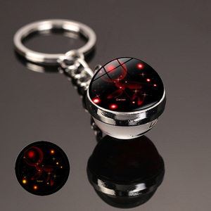 Moda luminosa <span class=keywords><strong>horóscopo</strong></span> bola de cristal colgante que brilla en la oscuridad 12 signo <span class=keywords><strong>del</strong></span> zodiaco llavero para Mujeres Hombres - Product Image 5