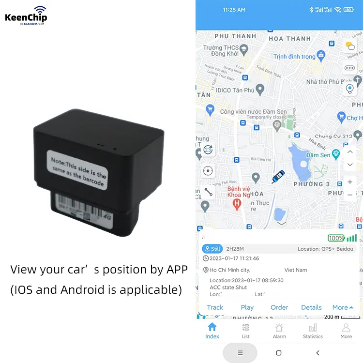 Keenchip OBD gps tracker antifurto dispositivo 4g automotive in tempo reale dispositivo di localizzazione gps obd2 gps tracker 4g