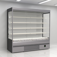 Vitrine réfrigérée à rideau d'air ouvert pour supermarché, pour fruits frais, légumes et boissons