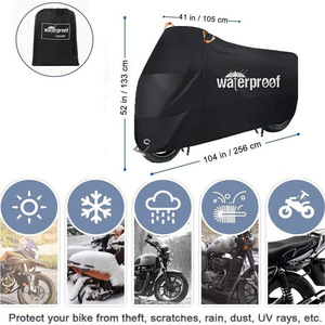Funda para motocicleta de cobertura total, impermeable, a prueba de polvo y sol, para Scooter, bicicleta eléctrica, tela Oxford de poliéster negra - Product Image 4