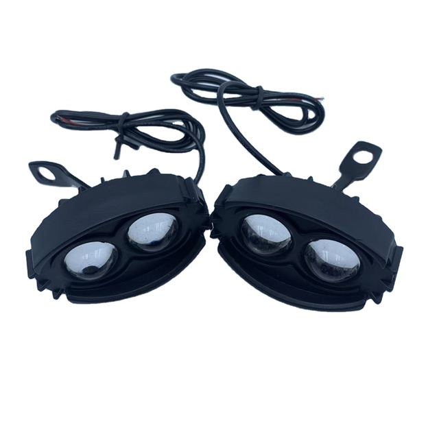 BYL-038 Motorcycle Bumper Mount Aluminium Clear Yellow 2 Lens Replacement Lighting Waterproof LED Headlight