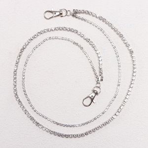 Cadena para Pantalones Blanca K de Doble Capa con Pedrería, de Aleación de Zinc, Estilo Hip Hop, para Uso Diario, Diseño Cuadrado, Engaste de Garra, Doble Anillo - Product Image 3