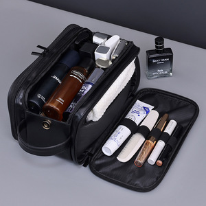 Nouvel Arrivage Transfrontalier : Trousse de Toilette Homme en PU à Trois Compartiments, Grande Capacité, Design Premium, Organisateur de Voyage Multifonctionnel - Product Image 2