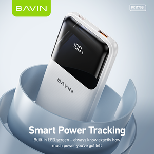 BAVIN Atacado PC1170S 10000 Mah 22.5W Dual Cabos Embutidos Banco de Potência do Telefone Móvel com Display Digital LED - Product Image 5