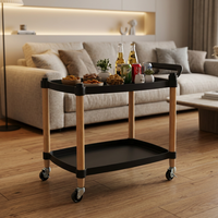Chariot de rangement à double niveau blanc, écologique, pour la maison, la cuisine, le bureau