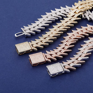 European American New Full Thorn Cuban Box <b>Chain</b> <b>Copper</b> Unisex High-quality Hip-hop Necklace Jewelry - Product Image 2