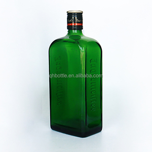 Botellas de Vidrio Cuadradas de 500 ml para Jugo, Ginebra, con Logotipo Verde en Calcomanía, con Tapa de Rosca para Bebidas de Ginebra, Vino Aromático - Product Image 2