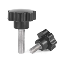 Tête en plastique filetage tête torx étoile forme moletée pouce serrer vis à main serrage poignée bouton vis bois prune boulon