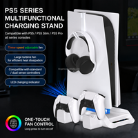 Support de refroidissement multifonctionnel vertical pour PS5/PS5 Slim/PS5 Pro avec chargeur de manette et support de casque