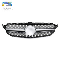 Calandre de protection faciale W205 amg, tout noire, avec trou pour appareil photo, bonne qualité, pour classe C 2019