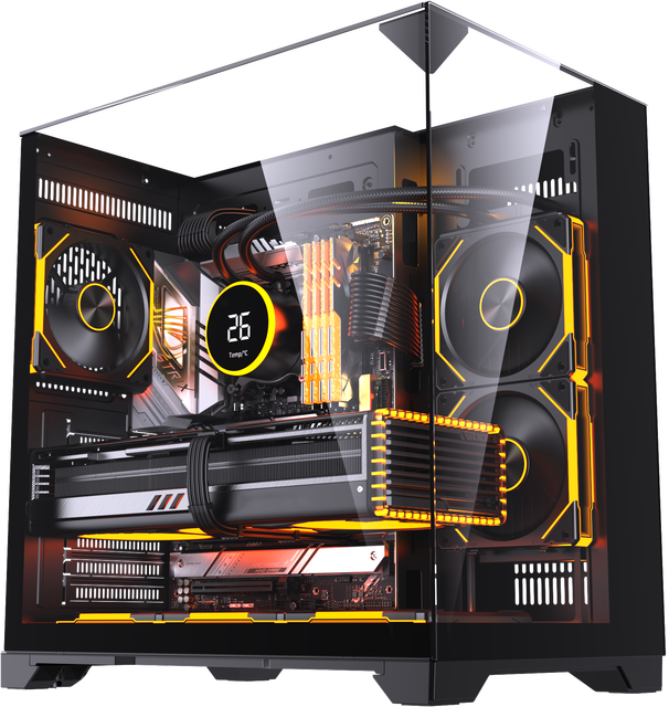 2026 Hot Sale  Gaming Case Argb Pc Case 3 Sides Tempered Glass Black Computer Cabinet Pc Gaming Pcs Case ATX Micro-ATX ITX