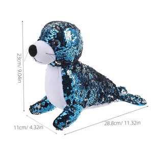 Peluche di <span class=keywords><strong>Leone</strong></span> Marino Reversibile con Paillettes Scintillanti 8504, Giocattolo Morbido con Grandi Occhi, Bambola da Abbraccio per Bambini - Product Image 2