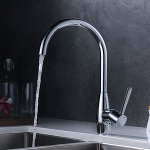 Robinet de <span class=keywords><strong>cuisine</strong></span> en acier inoxydable 304 à montage sur pont avec 1 poignée, finition brossée, noyau de valve en céramique - Product Image 6