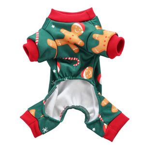Estilo nórdico Cat <span class=keywords><strong>Dog</strong></span> Pijama Gingerbread Man Print Alta Qualidade Algodão <span class=keywords><strong>4</strong></span> Calças Pernas Moderno Padrão Animal Bonito para Pequenos Animais de Estimação - Product Image 2