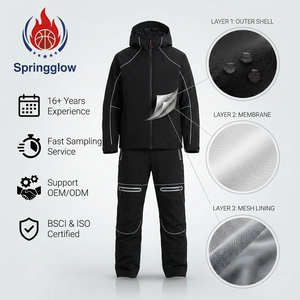 Ensemble de combinaison de <span class=keywords><strong>ski</strong></span> noire personnalisée OEM pour hommes, imperméable et coupe-vent, combinaison de <span class=keywords><strong>ski</strong></span> pour hommes, vêtements de <span class=keywords><strong>ski</strong></span> et de neige pour hommes, vente en gros - Product Image 4