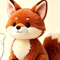 Peluche Renard Personnalisée Mignonne, Animal en Peluche Sur Mesure avec Logo Personnalisé, Rembourrage Coton PP, Poupée Douce 25cm, Cadeau de Fête