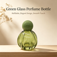 Flacons de parfum en verre colorés en forme de citrouille de 50 ml, flacons vaporisateurs de parfum vides rechargeables avec bouchon rond