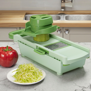 เครื่องหั่นผักพลาสติกปรับระดับได้ พร้อมตัวปรับความหนา เป็นมิตรกับสิ่งแวดล้อม เครื่องหั่นมันฝรั่งแบบแมนดาลินสำหรับผัก - Product Image 1