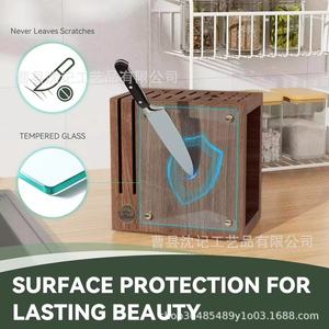 ที่วางมีดแม่เหล็กไม้ไผ่คาร์บอไนซ์ไม้กระถินณรงค์สำหรับจัดเก็บในครัว - Product Image 5
