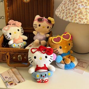 Kawaii HK phim hoạt hình sang trọng Đồ chơi màu đen và nâu trắng bơi vòng plushies dễ thương Hawaii Keychain Mặt dây chuyền với PP bông Điền - Product Image 3