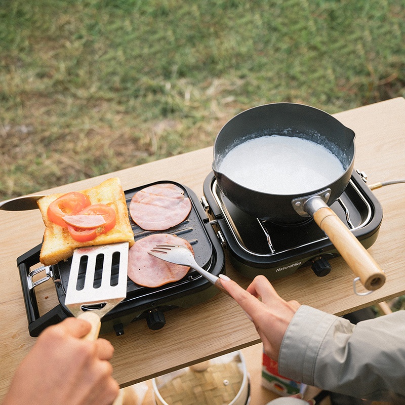 Naturehikeマルチ燃料キャンプストーブポータブル2バーナー調理