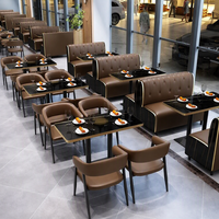 Ensembles de meubles de restaurant écologiques et durables, tables et chaises, sièges en cuir PU pour usage commercial