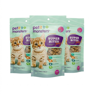 Custom Printed Factory Price Stand Up Zipper Pouch Bag with <b>Window</b> for Cat Treats Pet Food Animal Snacks Packaging Bag - Product Image 3