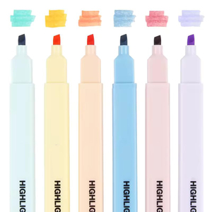 Marcadores Fluorescentes NOVISON de Punta Oblicua, 6 Colores, Resaltador Suave para Diario, Agenda, Notas, Material Escolar y de Oficina - Product Image 2