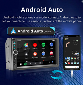מערכת מולטימדיה לרכב מסך מגע כפול DIN עם נגן MP5, CarPlay אלחוטי, Android Auto ובלוטות' - Product Image 5