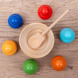 Juego de <span class=keywords><strong>Bolas</strong></span> y Vasos Educativos Montessori de <span class=keywords><strong>Madera</strong></span> en Oferta, con <span class=keywords><strong>Colores</strong></span> Personalizados para Niños de 2 a 14 Años - Product Image 2