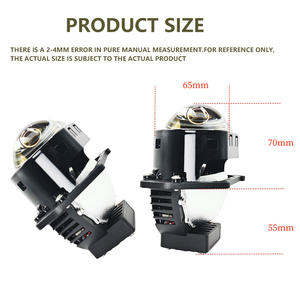 عدسة بروجكتور أمامية ثنائية Led موديل IDISON T6F، مقاس 3 بوصة، تصميم مربع، مصباح أمامي سبوت لايت بقوة 65 وات، 55 وات، 3800 لومن، لون أبيض 6500 كلفن، 5000 كلفن، قطع غيار سيارات - Product Image 4