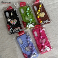 Coloré Étanche Compatible Durable Décoration Belle Coeur Diamant Téléphone Cas avec Sangle pour Infinix HOT30 HOT40 HOT50