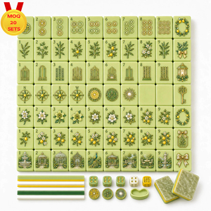 Jeu de Mahjong américain moderne portable de 160 tuiles, en acrylique gravé, avec étiquette privée personnalisée, fabricant - Product Image 1