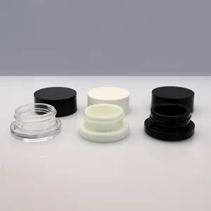 3g 5g 7g 9g jar clear black glass white material jars with child resistant 9ml 5ml plastic caps packaging childproof lid