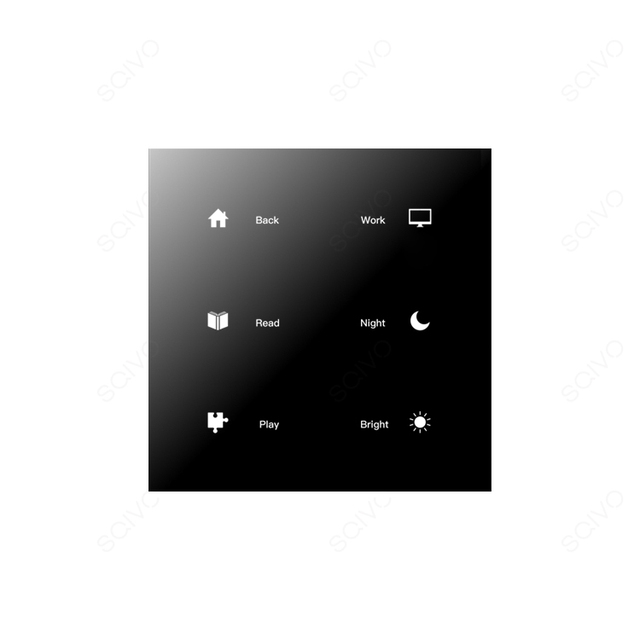 Siqitech Tuya Zigbee 1/2/3/4/6 Gang Black Glass Touch Smart Wall Switch