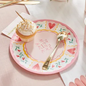 Juego de Vajilla para Decoración de Fiesta de San Valentín DAMAI, Platos de Papel Personalizados para Fiesta, Juego de Platos y Vasos Rosas para Fiesta - Product Image 5