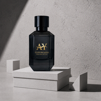 Flacon de parfum noir à facettes géométriques, marque privée, avec bouchon noir, luxe, 30ml 50ml 100ml, emballage en verre vide pour spray de Cologne