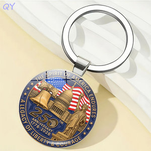 Llavero Metálico con Moneda de la Estatua de la Libertad, Recuerdo Personalizado para el Festival de Aniversario QY - Product Image 3