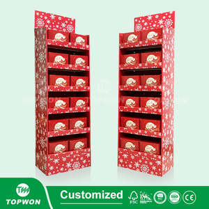 Özel noel festivali promosyon karton vitrin rafı gıda ekran standı çikolata ekran standı - Product Image 2