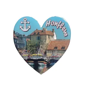 Custom City Impression Epoxymagneet Hartvormig Souvenir Uit Frankrijk Milieuvriendelijke Verzamelsticker Van De Fabrikant