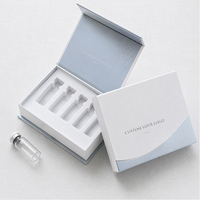 Boîte d'échantillons de parfum haut de gamme, pliable, en carton ivoire, papier kraft léger, emballage pour parfum, coffret cadeau pour la vente au détail