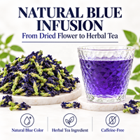 Fleur de pois papillon séchée, ingrédient pour tisane, thé aux fleurs bleues naturelles, fournisseur en gros