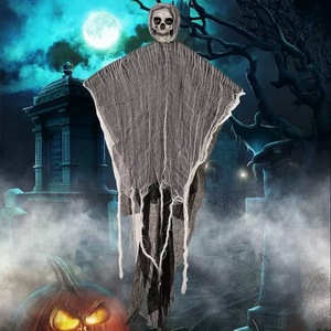 Décoration d'Halloween : Fantôme squelette suspendu en gaze déchirée, accessoire pour jardin, patio et aménagement de scène de maison hantée - Product Image 1