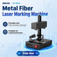 Machine de gravure laser de bureau DAJA S4 Mini avec dispositif rotatif, machine de gravure laser à fibre 5W pour la gravure de bagues en métal et de moules