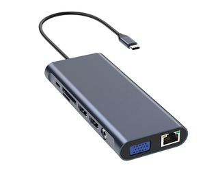 13-in-1 HDMI 8K AV 4k OTG Đầu đọc thẻ <span class=keywords><strong>Hub</strong></span> Ethernet Adapter USB C VGA Chức năng với Ethernet cho MACBOOK PRO USB <span class=keywords><strong>Hub</strong></span> - Product Image 3