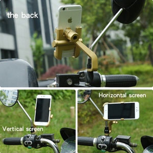 Soporte para teléfono de aleación de aluminio para motocicleta eléctrica, bicicleta, soporte para manillar dorado con diseño a prueba de golpes - Product Image 5