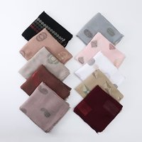 Nouvelle mode longue paillettes Hijab pour femmes musulmanes automne châles respirant Jacquard Viscose Modal Dubaï brillant coton écharpe