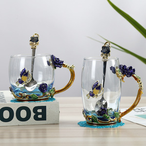 Vaso de Vidrio de Estilo Vintage Creativo, Resistente al Calor, Portátil, con Logotipo Personalizado, Juego de Regalo para Café, Té y Agua - Product Image 2