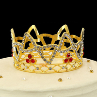 Kristall Perle Tiara Gold Prinzessin Bogenknoten Krone Kuchen Oberteil für Hochzeit und Geburtstag Party Dekorationen
