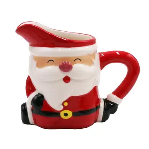 Groothandel Kerst Producten Custom Santa Claus Keramische Mok Opslag Pitcher Melk Water Koffie Kan